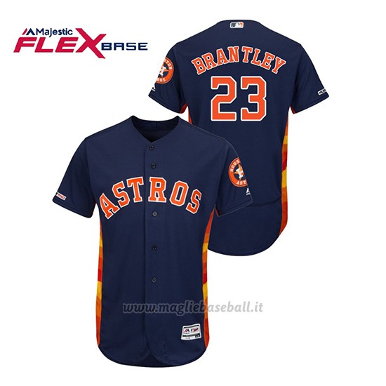 Maglia Baseball Uomo Houston Astros Michael Brantley 150th Aniversario Patch Flex Base Blu